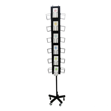 A4 Display Stand Data Frame Storage Rotating Shelf Display Stand Landing Leaflet Display Stand (Color : Black)